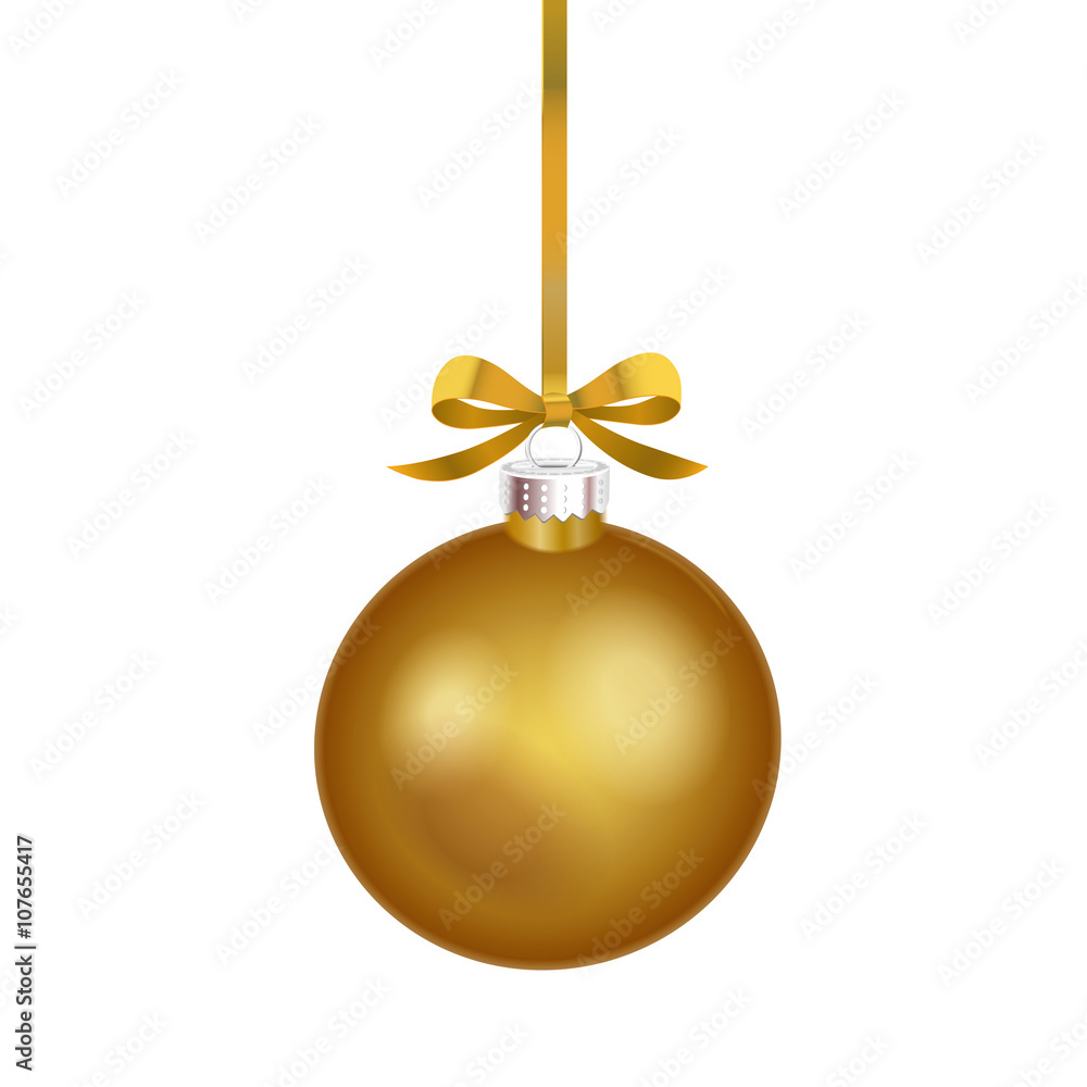 Christmas ornament with gold ribbon. Vector Illustration Christmas ornament with gold ribbon. Vector Illustration