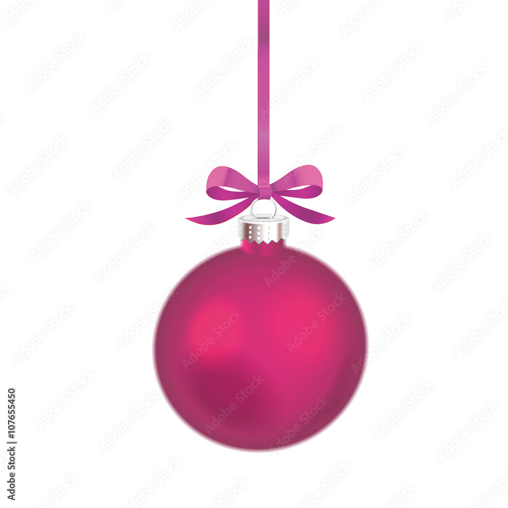 Christmas ornament with green ribbon. Vector Illustration Christmas ornament with green ribbon. Vector Illustration