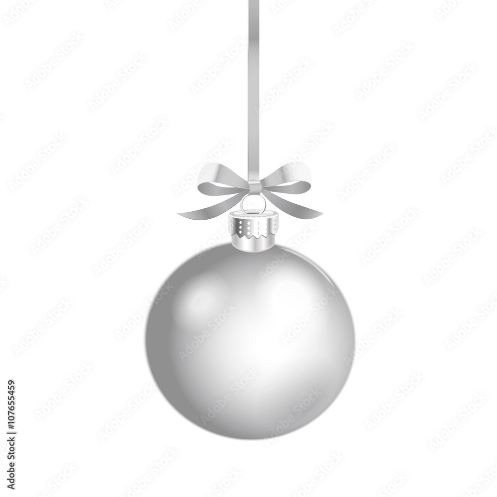 Christmas ornament with green ribbon. Vector Illustration Christmas ornament with green ribbon. Vector Illustration