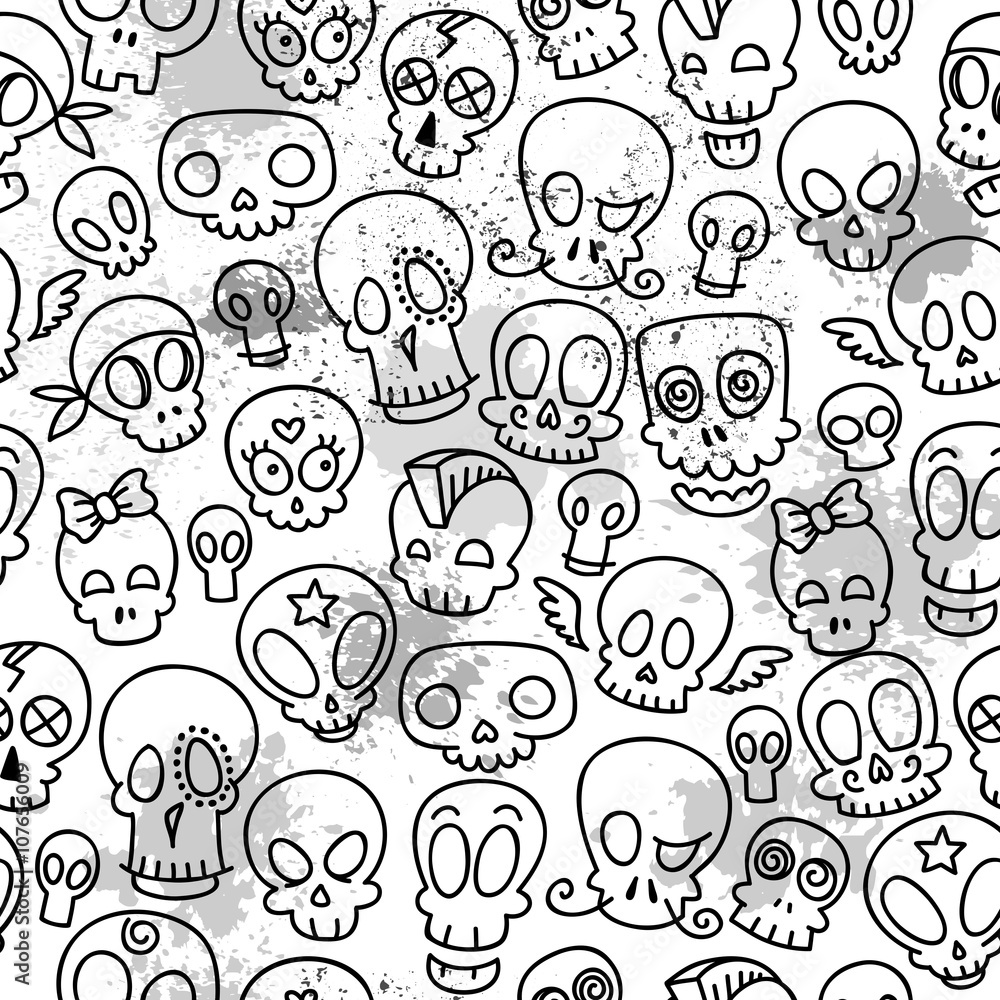 cute skulls pattern