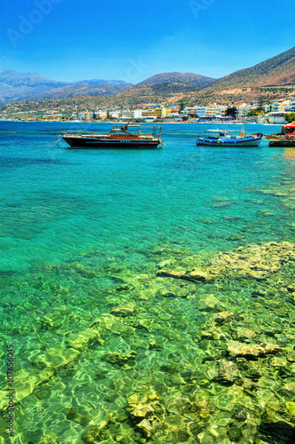 Mediterranean coast of the Crete island, Chersonissos, Greece.
