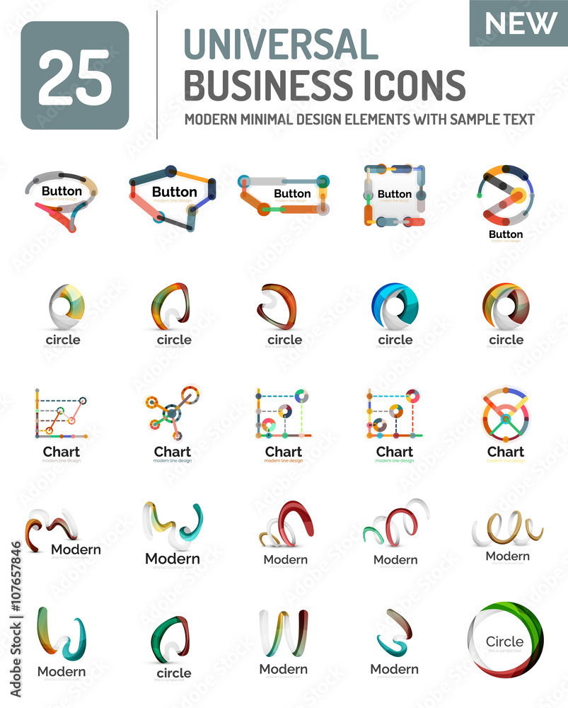 Fototapeta premium Collection of abstract company logo design concepts