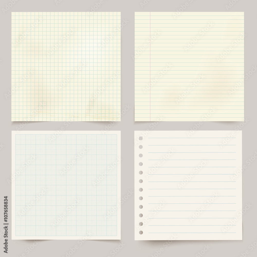 Set of different vector papers. Set of different vector papers.