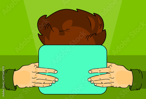Hand Hold Tablet Computer, User Internet Social Network Communication 