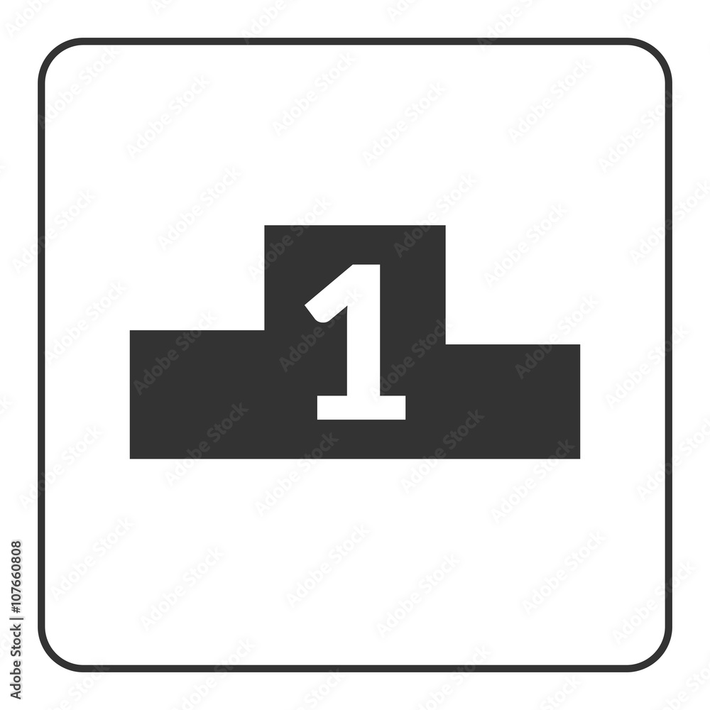 Winner podium icon. Prize pedestal. First, second, third place award champion or winner. Flat design symbol of platform, competition, victory. Black sign isolated white background. Vector illustration Winner podium icon. Prize pedestal. First, second, third place award champion or winner. Flat design symbol of platform, competition, victory. Black sign isolated white background. Vector illustration