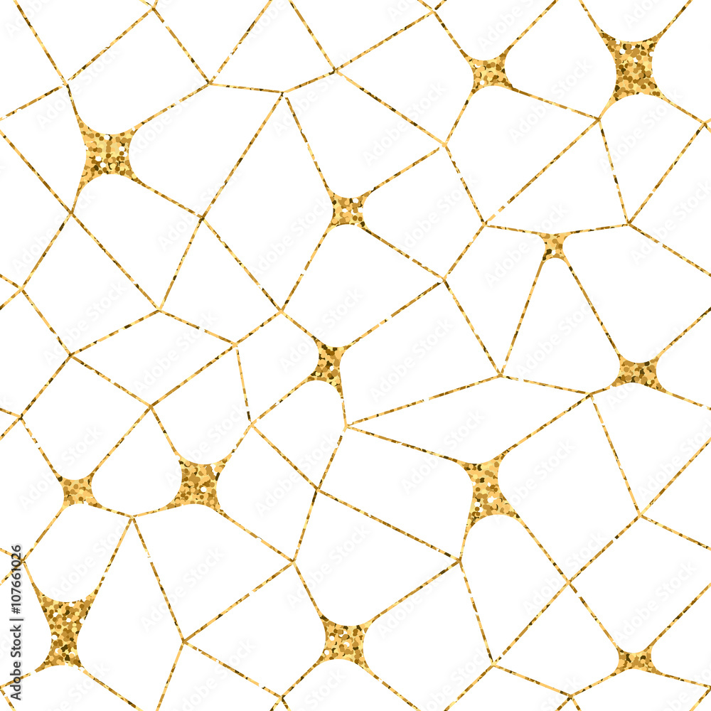 Mosaic geometric seamless pattern 3D. Gold glitter white template. Abstract texture Golden luxury prints. Retro vintage decoration. Design for template wallpaper, wrapping, textile Vector Illustration Mosaic geometric seamless pattern 3D. Gold glitter white template. Abstract texture Golden luxury prints. Retro vintage decoration. Design for template wallpaper, wrapping, textile Vector Illustration