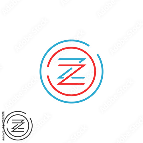 Free Download Hipster letter Z logo monogram, creative circles frame business card initials ZZ emblem - GFXLoad