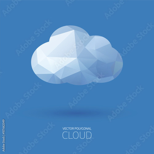 Vector polygonal cloud background.