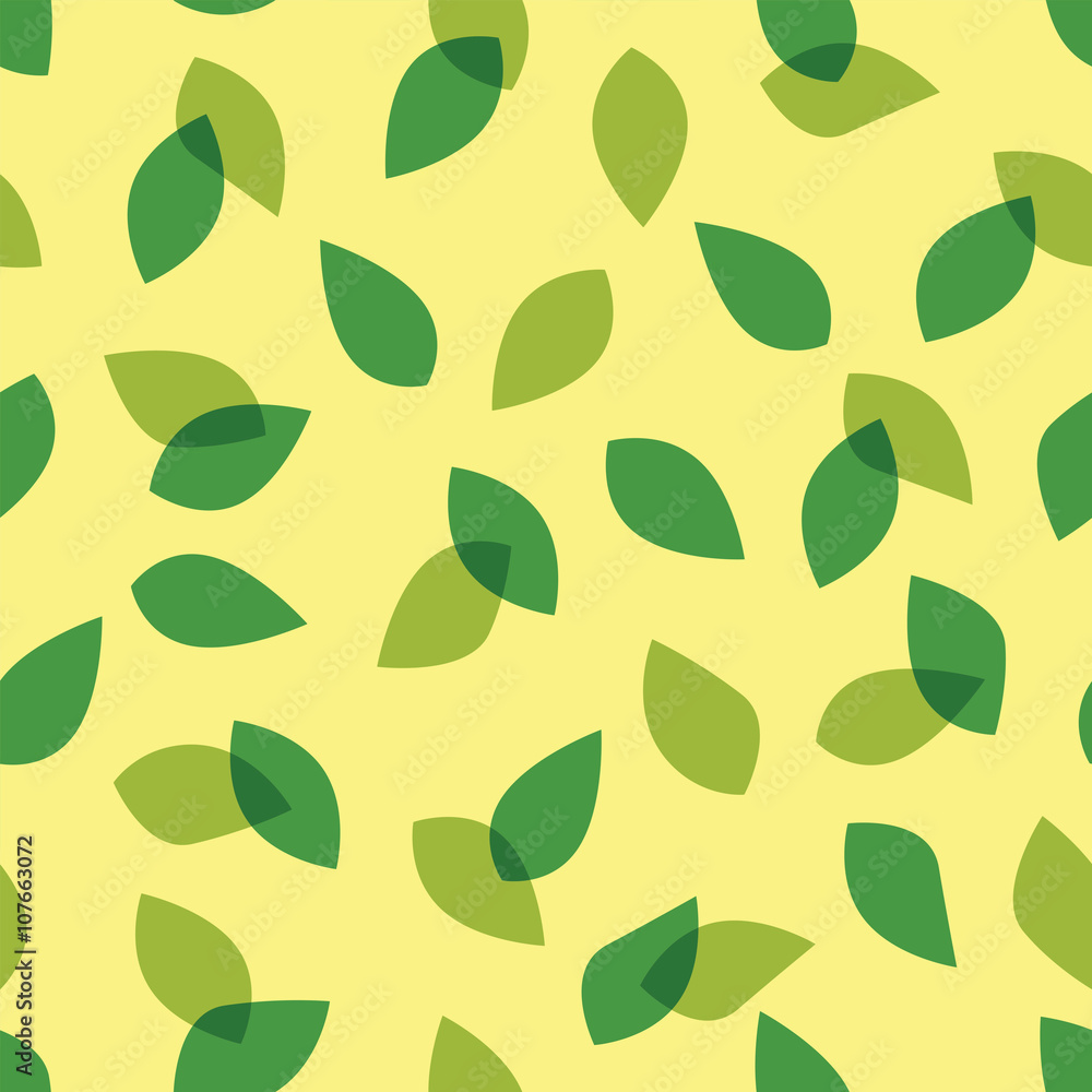 Vector seamless natural leaves pattern