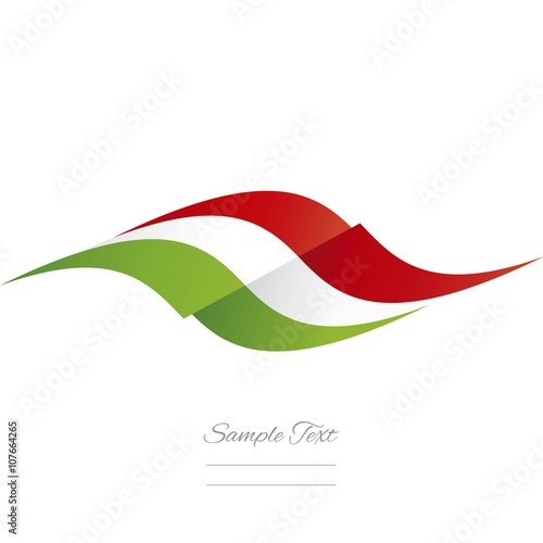 Abstract Italian flag ribbon logo white background