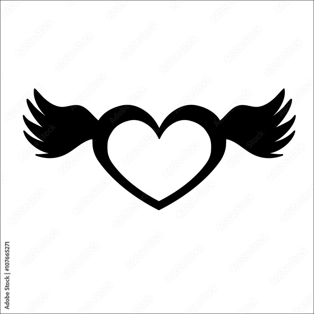 heart with black wings