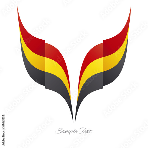 Abstract Belgian eagle flag ribbon logo white background