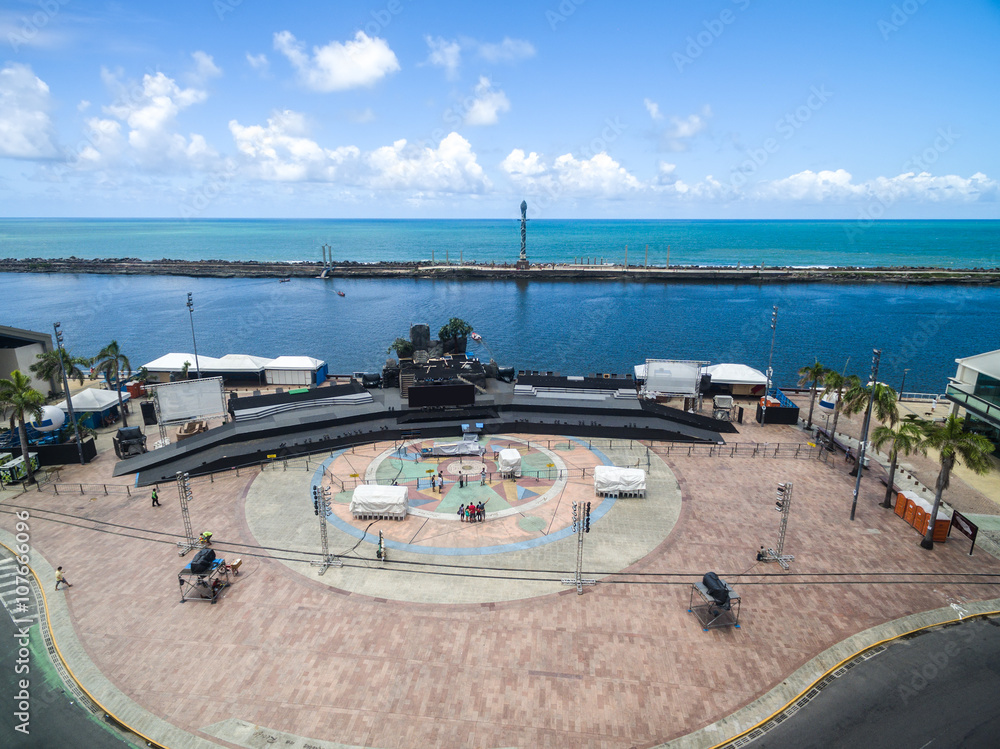 Fototapeta premium Marco Zero Square and Sculpture Park Deck In Recife, Brazil