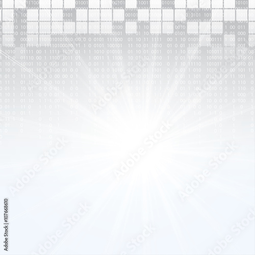 Abstract tech binary silver background