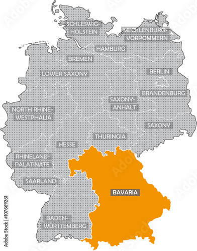 German federal states with English names  Bavaria