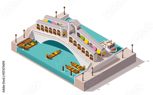 Vector isometric Rialto bridge