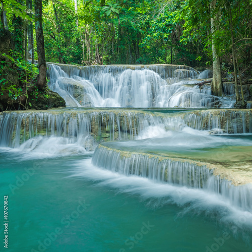 Beautiful green waterfall, Located Karnjanaburi Province , Thailand