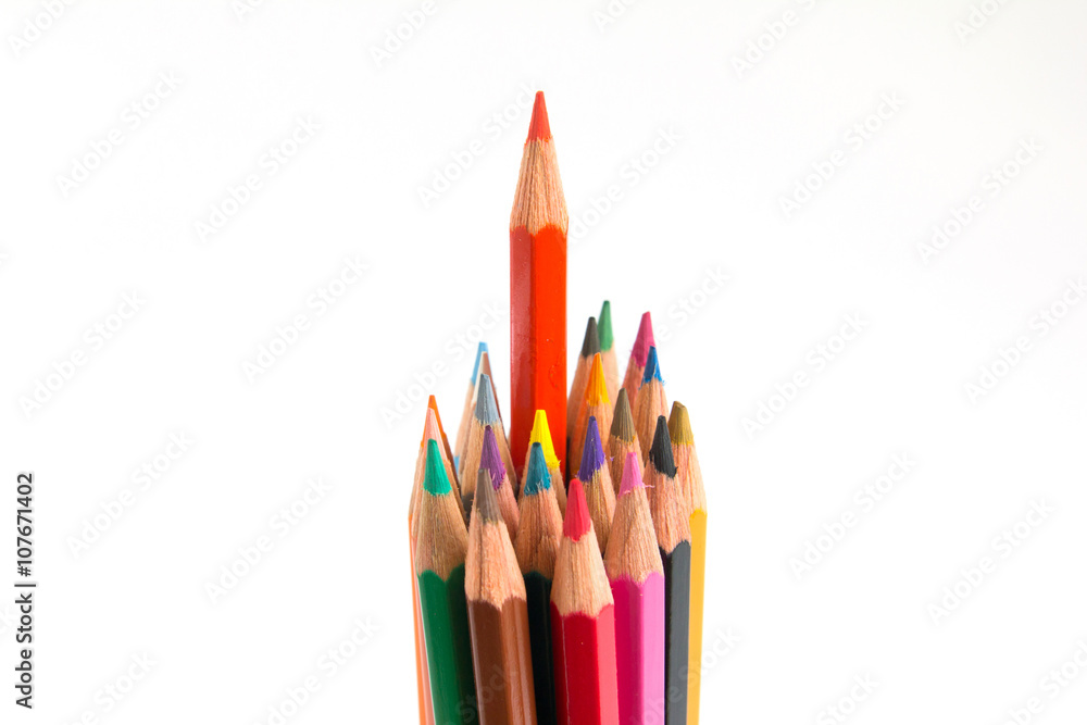 Fototapeta premium Color pencil on white background