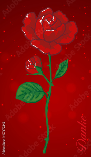 Danke Bedanken Rose Karte