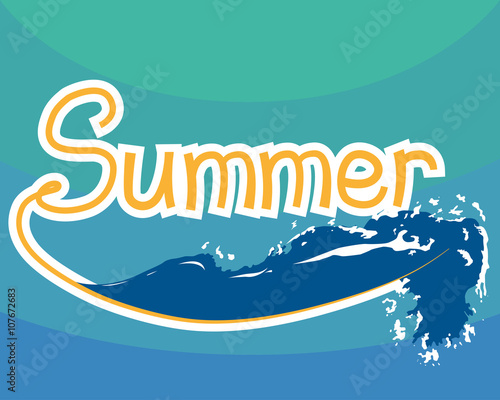 illustration of summer sun and sea