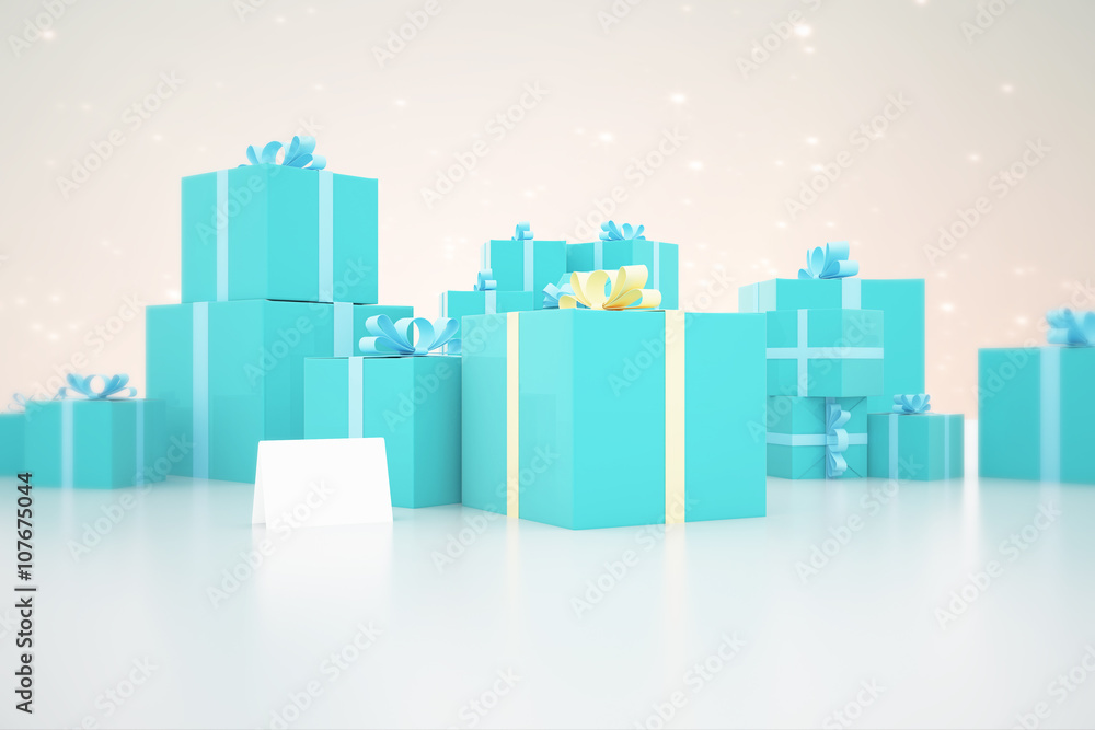 Blue gift boxes
