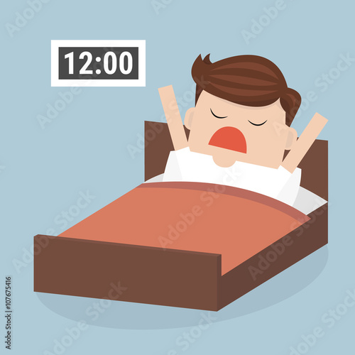 Wake up late businessman