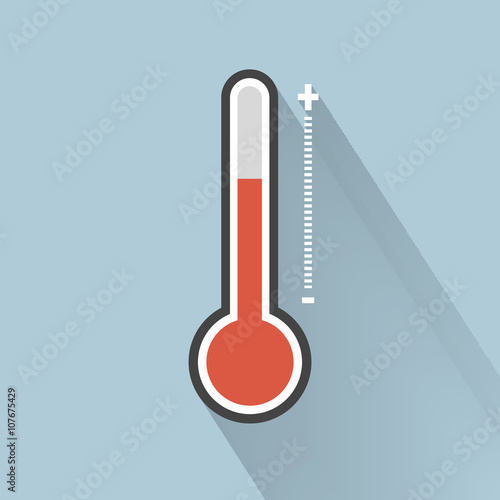 Thermometer icon , Flat design style, vector illustration.