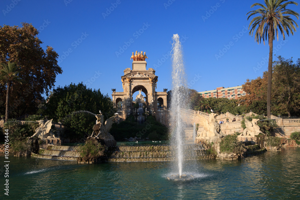 Parc de la Ciutadella park fountain in Barcelona