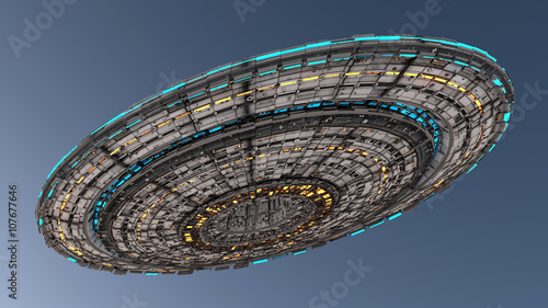 3d render. Spaceship UFO concept