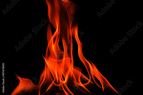 Red flames on black background,abstract