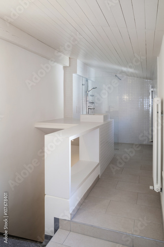 Wallpaper Mural interior, white bathroom Torontodigital.ca