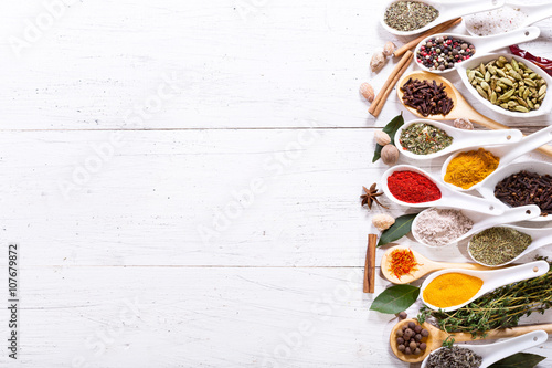 various herbs and spices for cooking