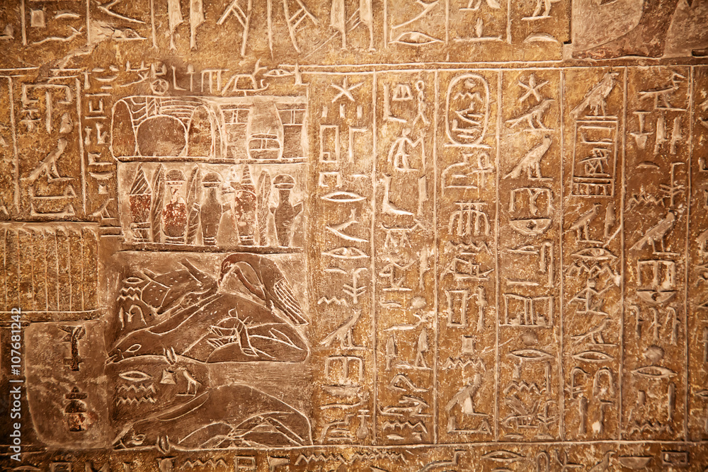 Obraz premium Hieroglyphs on the wall