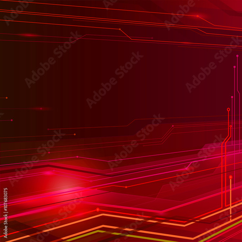 Red technology background.