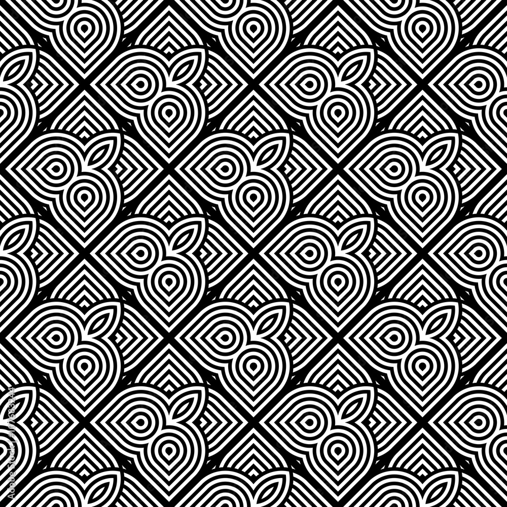 Fototapeta premium Design seamless monochrome geometric pattern