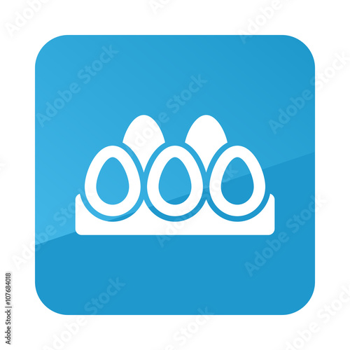 Chicken eggs in a tray vector icon. Garden