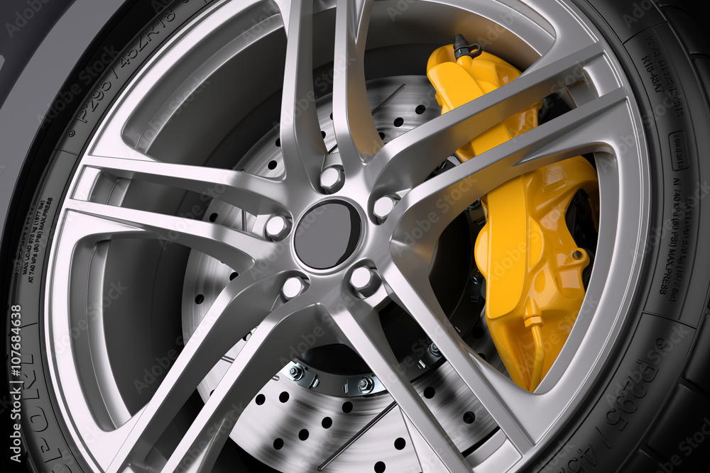 The brake system of a sport car. The brake system of a sport car.