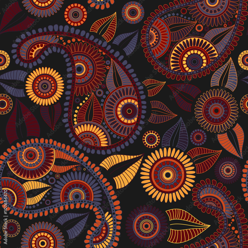 Oriental bright ornate seamless pattern Oriental bright ornate seamless pattern