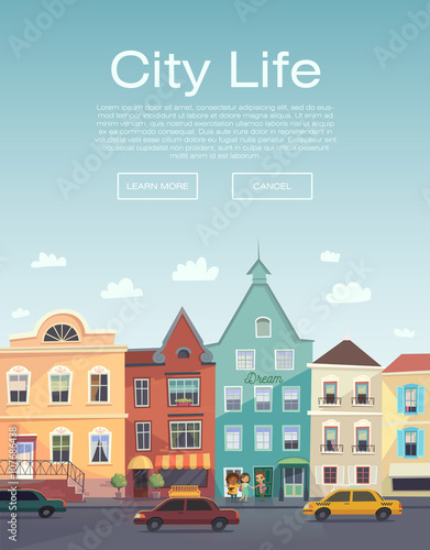 City Life. Urban walk. Flayer. City information service. City Ba