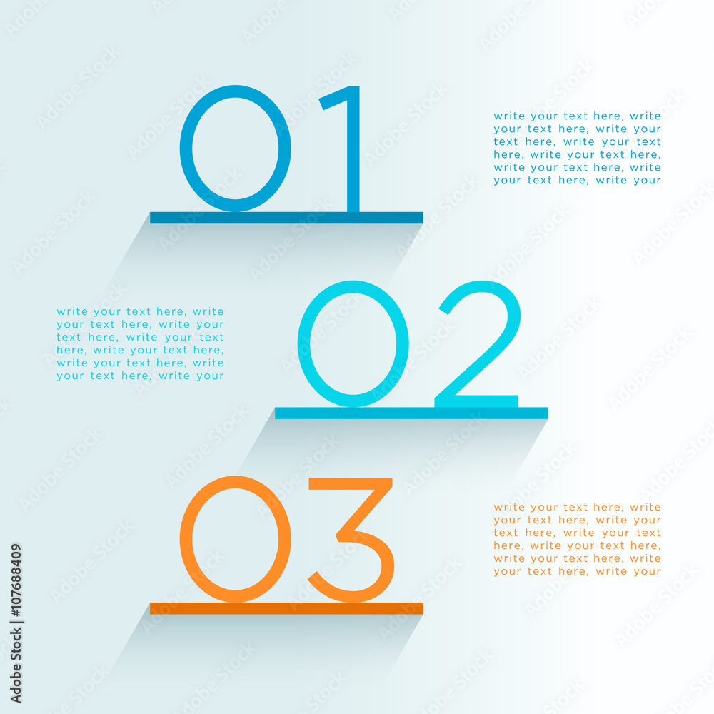 Infographic Steps On Shelves Numbers 1 to 3 Design Stock Vector Adobe
