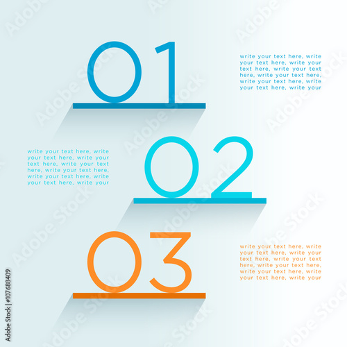 Infographic Steps On Shelves Numbers 1 to 3 Design