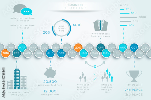 Time Line 2 Year Jan to Dec Creative Graphic
