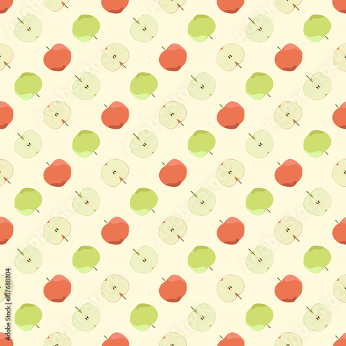 Apples Seamless Pattern - Vector EPS10 Illustration