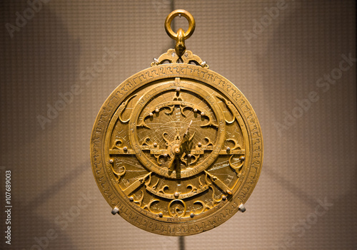 Old Arabic astrolabe photo