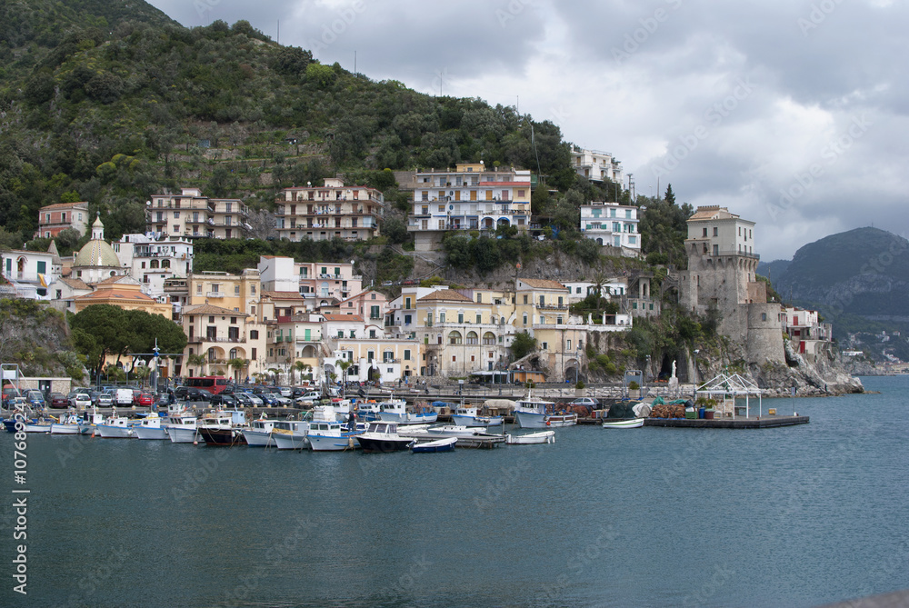 Landscape Cetara village, Amalfi peninsula, Italy