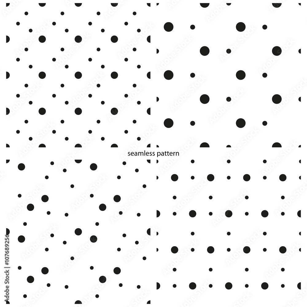 set of seamless patterns - circles peas of various sizes. set of seamless patterns - circles peas of various sizes.