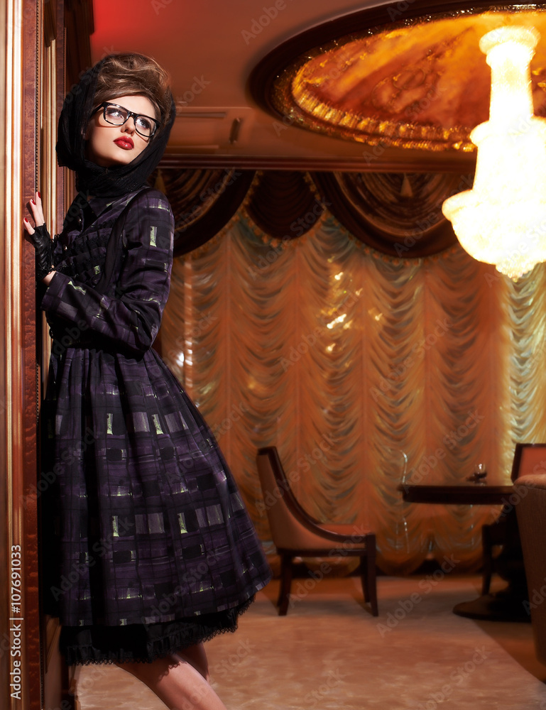 Glamour woman in a black clothes. Glamour woman in a black clothes.