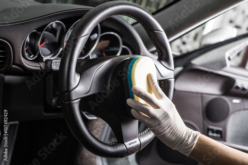 Car detailing series : Cleaning car interior © bhakpong