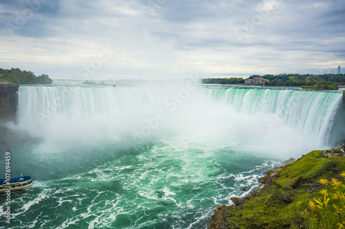 Summertime View of Niagara Falls from Ontario Canada Side