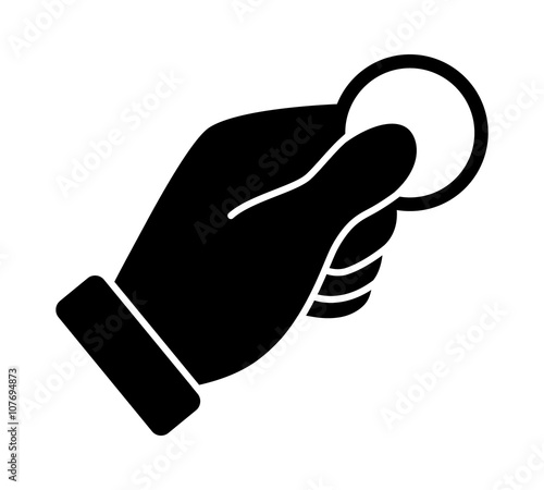 Insert coin or pay with coin flat icon for apps and websites